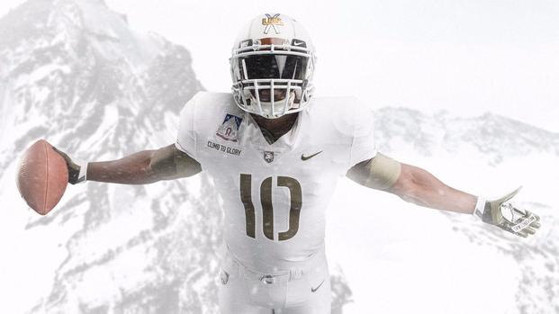 Army’s sideline will be a white out this Saturday in Philadelphia during the 118th Army-Navy Game as Nike released the football team’s specially designed uniforms honoring the 10th Mountain Division. (U.S. Army photos)
