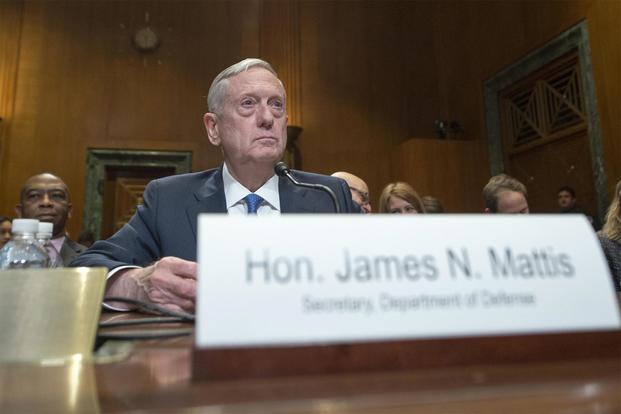 Defense Secretary James N. Mattis discusses the Defense Department's fiscal year 2017 budget request during testimony before the Senate Appropriations Committee, March 22, 2017. (Photo Credit: Petty Officer 2nd Class Dominique A. Pineiro, U.S. Navy)