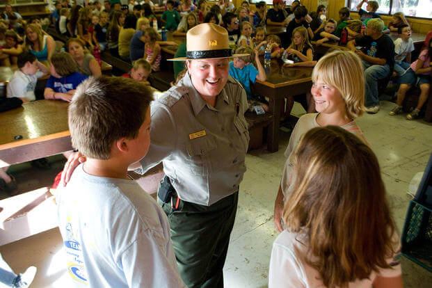 Park Ranger Holly Myers teaches campers water safety at Black Butte Lake, California. (U.S. Army/Chris Graygarcia)