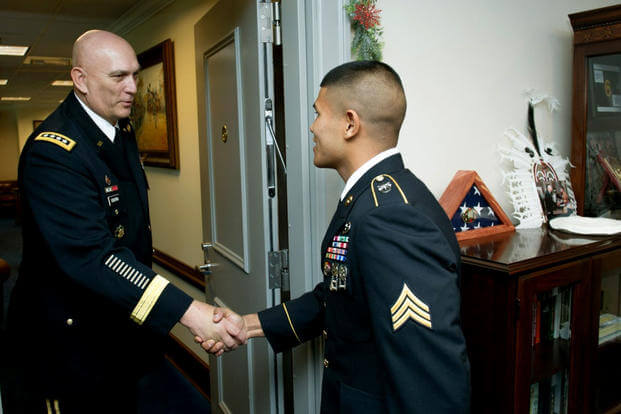 Sgt. Saral Shrestha, who entered the Army through the MAVNI program, was named Soldier of the Year in 2012. Now some enlistees who entered through the program are stuck in limbo with an uncertain future. (US Army photo/Teddy Wade)