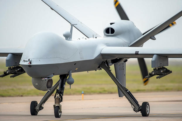 An Air Force Special Operations Command MQ-9 Reaper taxis. (U.S. Air Force photo/Dennis Henry)