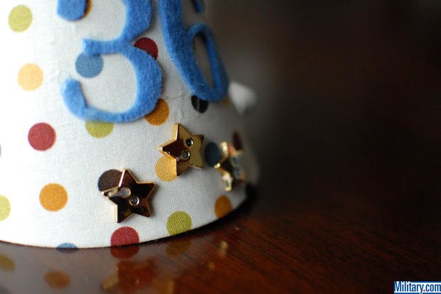 Glue some bling on your care package birthday hat. (Military.com)