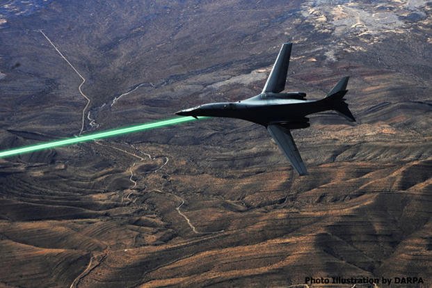 The Pentagon may develop laser weapons in the future. DARPA photo illustration
