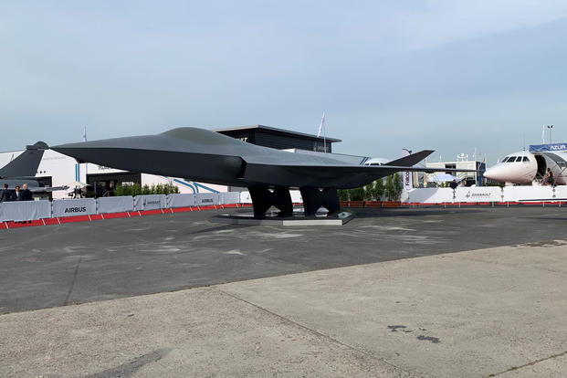 France, Spain and Germany made a splash at the Paris Air Show when they unveiled the Future Combat Air System sixth-gen fighter concept. (Oriana Pawlyk/Staff)