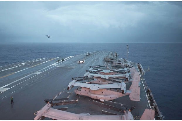 USS George Washington moves on the Atlantic Ocean.