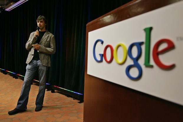 Google co-founder Larry Page talks about the new Google browser, "Chrome," during a news conference at Google Inc. headquarters in Mountain View, Calif.