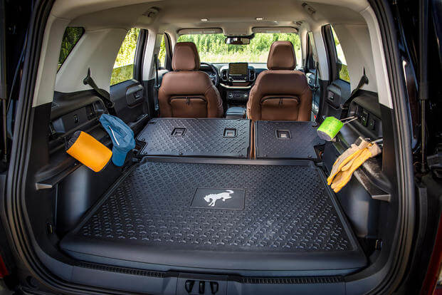 The Ford Bronco Sport offers more than 60 cubic feet of cargo space with the second-row seats folded down. 