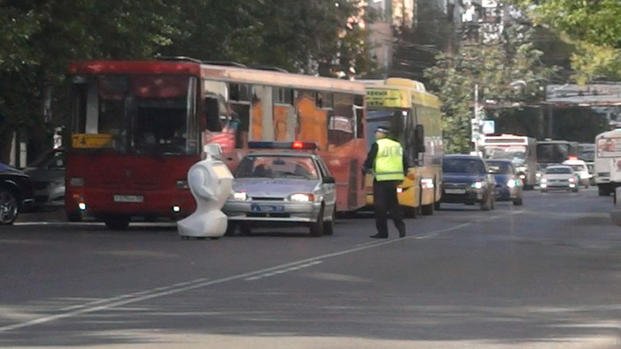 After an engineer left a training area gate open Promobot wheeled out and rolled into town. Photo Promobot