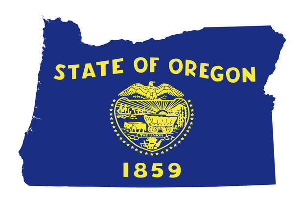 Oregon Map With State Seal