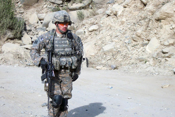 Undated photo of Army Staff Sgt. Clinton Romesha on duty in Afghanistan. Romesha will be awarded the Medal of Honor at the White House on Feb. 11 for his actions at Combat Outpost Keating in Afghanistan on Oct. 3, 2009. (Photo courtesy of Romesha family)