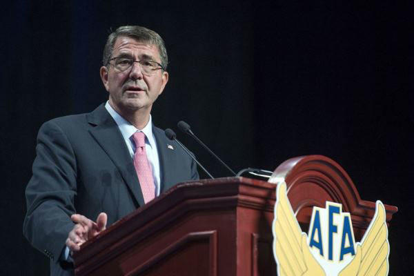 Caption: Defense Secretary Ash Carter delivers remarks at the Air Force Association's Air and Space Conference in National Harbor, Md., Sept. 16, 2015. (U.S. Air Force photo by Senior Master Sgt. Adrian Cadiz)