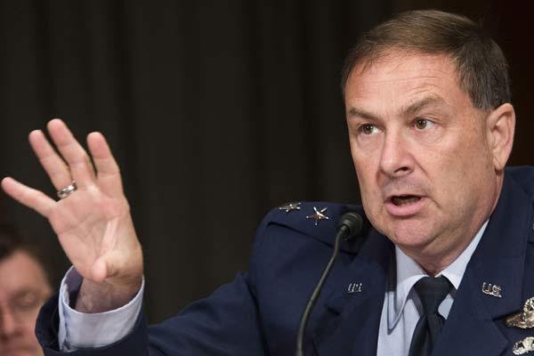 Air Force Lt. Gen. Christopher Bogdan, F-35 program executive officer, told the Senate Armed Services Committee that large, complex acquisition programs require military leadership to stay in managerial positions longer. (U.S. Air Force photo/Jim Varhegy)