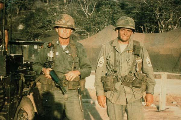 CSM Plumley and Lt. Col. Harold Moore in Vietnam (Pinterest)
