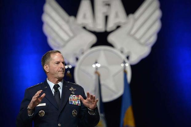 Air Force Chief of Staff Gen. Dave Goldfein gives his first "Air Force Update," during the Air Force Association's Air, Space and Cyber Conference in National Harbor, Md., Sept. 20, 2016. (U.S. Air Force photo/Scott M. Ash) 