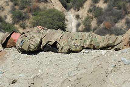 Soldier sleeps.