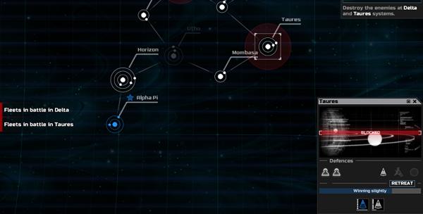 SpaceCom screenshot, fleets in battle