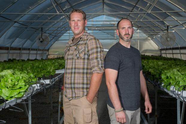 Morgan Boyd and his brother, Eric, at their 15-acre, family-owned farm, Pepper Creek Family Farms, in Arroyo Grande, California. (Photo by Susanna Frohman)
