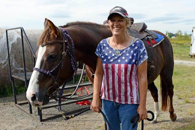 Iowa-based nonprofit Thunder Rode conducts a therapeutic horseback riding program for veterans. (Photo courtesy of the Department of Veterans Affairs)