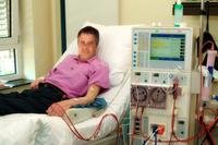 Man undergoing kidney dialysis