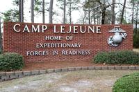 A welcome sign stands outside of the Holcomb Gate on Marine Corps Base Camp Lejeune, North Carolina, Jan. 8, 2008. (Marine Corps)