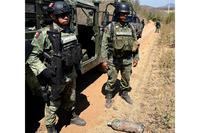 Mexican soldier show an explosive device used by the Jalisco Nueva Generacion Cartel