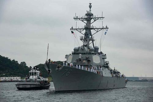 The Arleigh Burke-class guided-missile destroyer USS Higgins