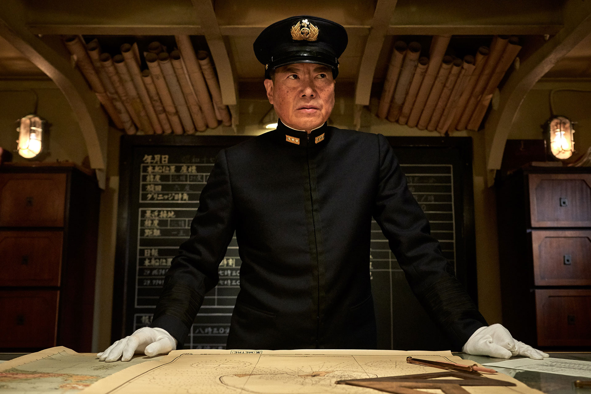 Etsushi Toyokawa stars as 'Admiral Yamamoto' in MIDWAY. Photo credit: Reiner Bajo.