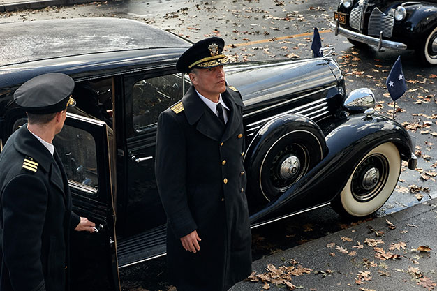 Woody Harrelson stars as 'Admiral Chester Nimitz' in MIDWAY. Photo credit: Reiner Bajo.