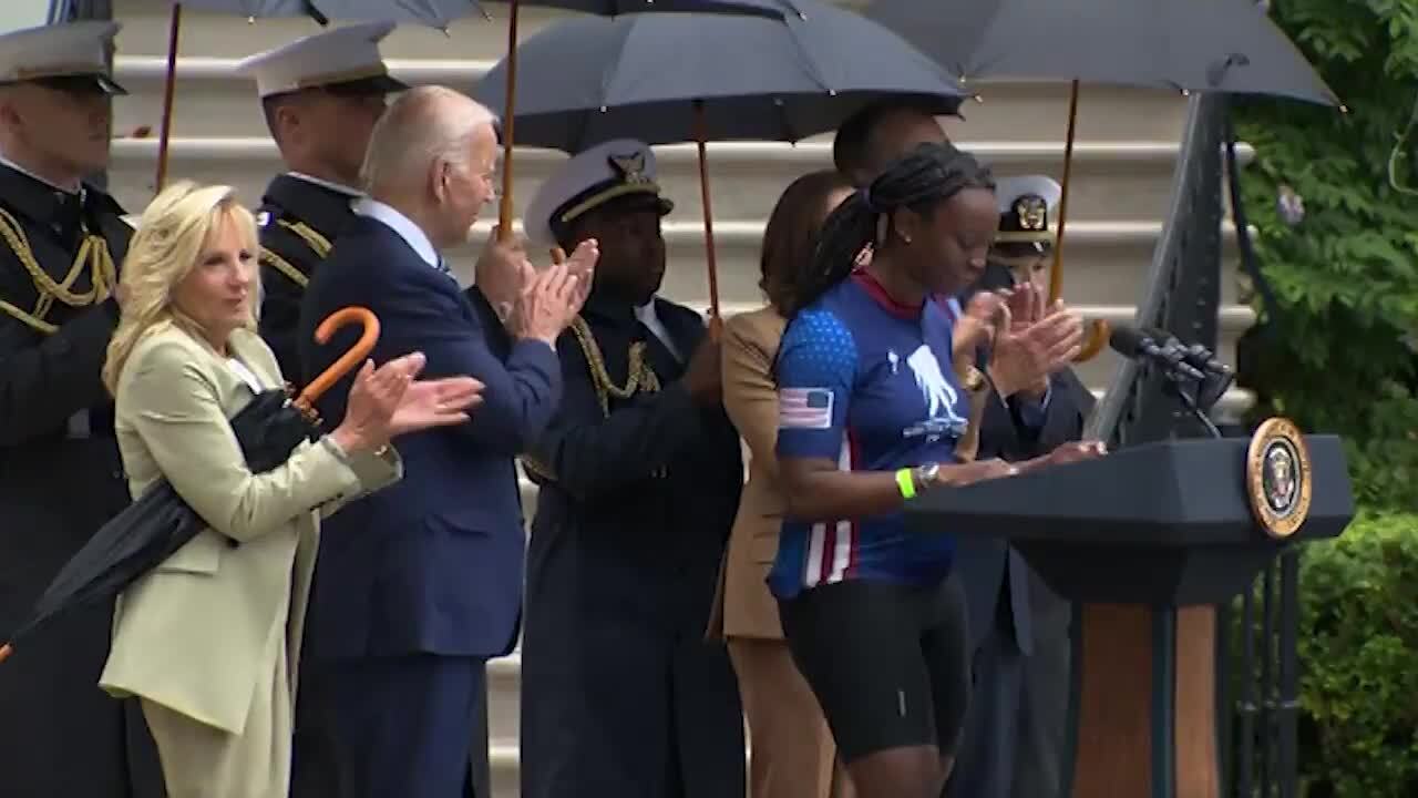 Bidens Welcome Annual Soldier Ride to White House