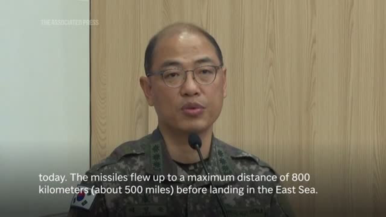 South Korea Says North Korea Has Fired Several Missiles Toward Its Eastern Waters