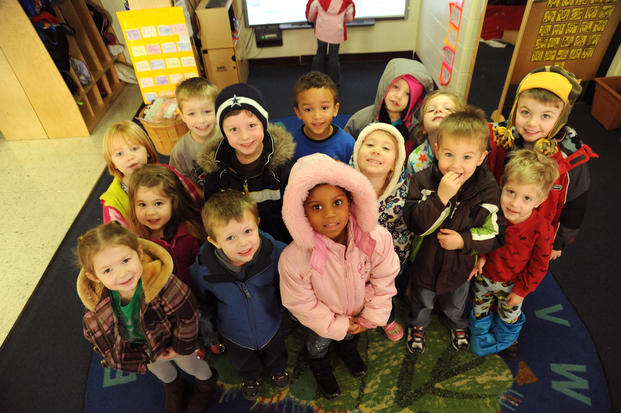 Children at the Child Development Center aboard Coast Guard Training Center