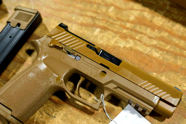 The U.S. Army’s full-size XM17 MHS. Sig Sauer plans to sell a version of this pistol on the commercial market. (101st Airborne Division photo)