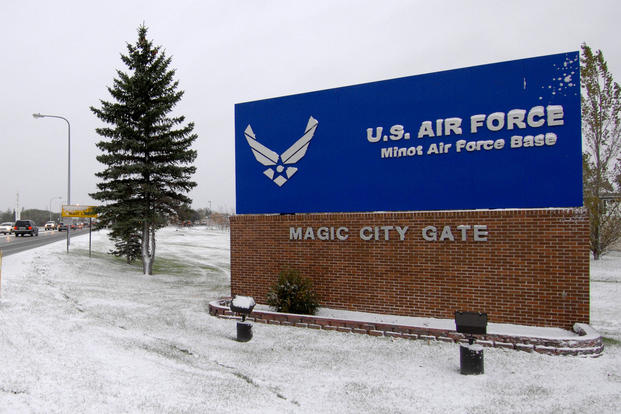 Minot Air Force Base main gate (U.S. Air Force photo)