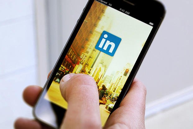 Person viewing LinkedIn on a mobile phone 