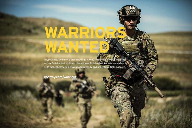 The Army has launched a new marketing campaign called "Warriors Wanted," featuring short, digital ads on social media and cable TV aimed at Generation Z. Army image