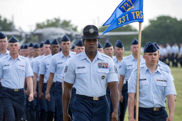 The first groups to experience the Air Force's new, expanded Basic Military Training curriculum say the changes pushed learning outside the classroom, forcing recruits into a greater focus on leadership, collaboration and fitness. (Courtesy Photo)