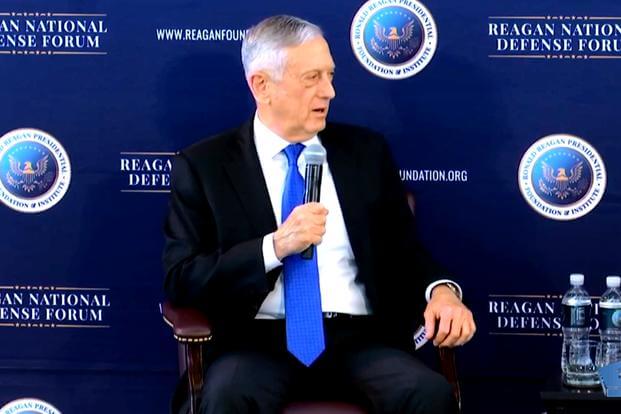  During a Q&A session following his keynote speech, Defense Secretary Jim Mattis told defense forum attendees that Russian President Putin "tried again to muck around in our elections this last month, and we are seeing a continued effort along those lines."