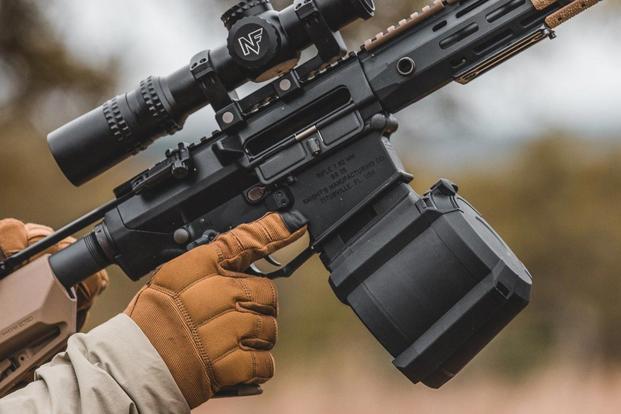 The Magpul PMAG D-50 is designed to hold 50 rounds of 7.62x51mm NATO/.308 Winchester ammunition for SR25/M110 AR-style rifles. (Photo: Magpul Industries Corp.)