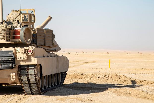 Mississippi National Guard soldiers prepare their M1 Abrams for a live-fire iteration. 