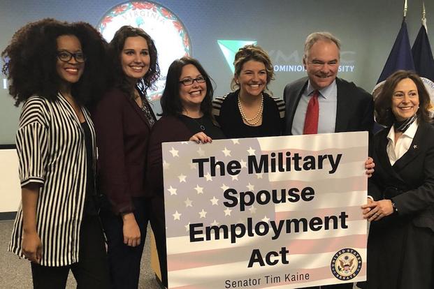 Senator Tim Kaine worked with military spouses to introduce a bill in 2018 to help with unemployment issues. (Photo courtesy of Sen. Kaine)