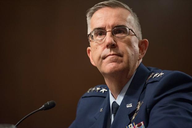 The commander of U.S. Strategic Command, Air Force Gen. John E. Hyten, appears at a Senate Armed Services Committee hearing on his nomination to be vice chairman of the Joint Chiefs of Staff, Washington, D.C., July 30, 2019. (Lisa Ferdinando/DoD Photo)