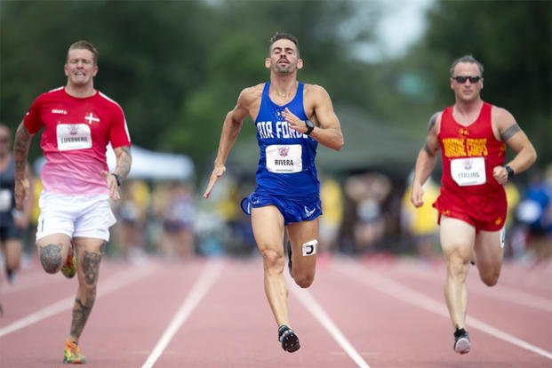 Military runner competes during Warrior Games.
