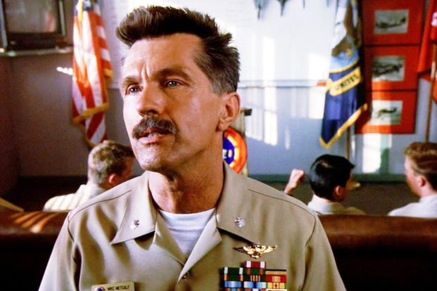 Viper thinks about his latest Maverick problems in "Top Gun." (Paramount)