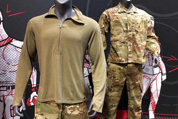A couple hundred soldiers will test this new cold-weather shirt this winter. The part-wool shirt made by Polartec is designed to keep soldiers warm and dry. (Gina Harkins/Military.com)