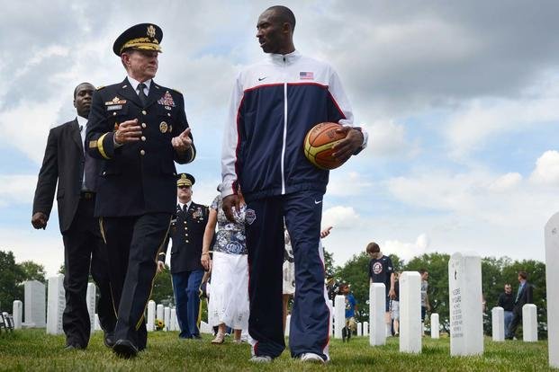 Kobe and Gen Martin Dempsey at Arlington Cemetery