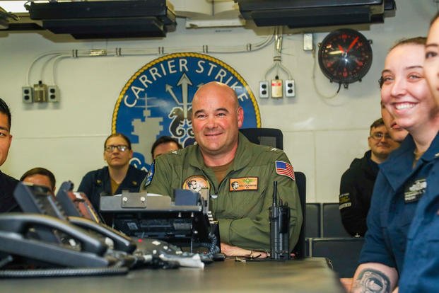 Capt. Walter Slaughter, commanding officer of the aircraft carrier USS Abraham Lincoln