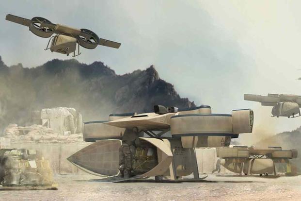 Future unmanned aircraft systems may benefit from research development of rotor technology. (Photo Credit: DARPA Artist Concept)