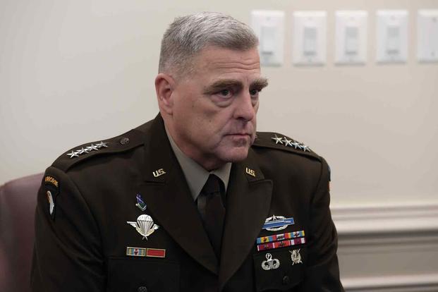 Chairman of the Joint Chiefs of Staff U.S. Army Gen. Mark A Milley during an office call.
