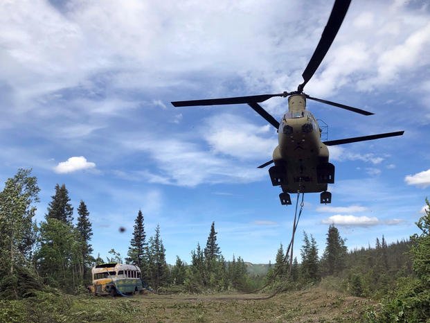 Alaska Army National Guard extract the iconic "Magic Bus." 