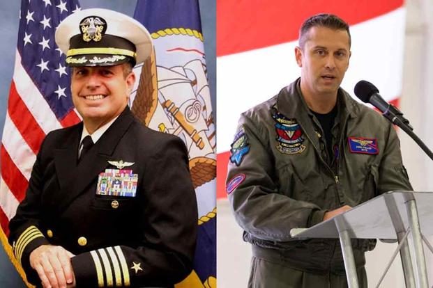 Capt. Vincent W. Segars, left, and Cmdr. Joshua Fuller, right, died in a plane crash in Alabama, June 10, 2020.